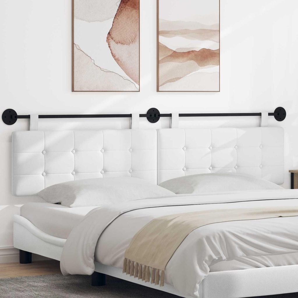 "Neues Produkt" Hängevorderseite Wandmontiert - CLORIS - Weiß 210x55x5 cm Stoff - Kopfteile V3287