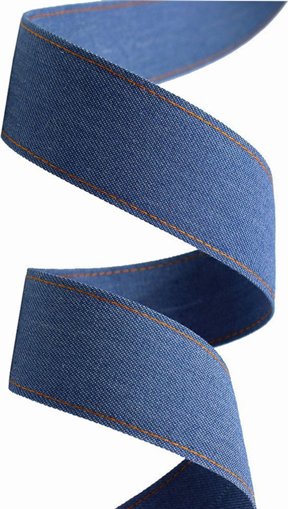INF Denim-Gurtband mit gelber Mittellinie - 4 cm breit