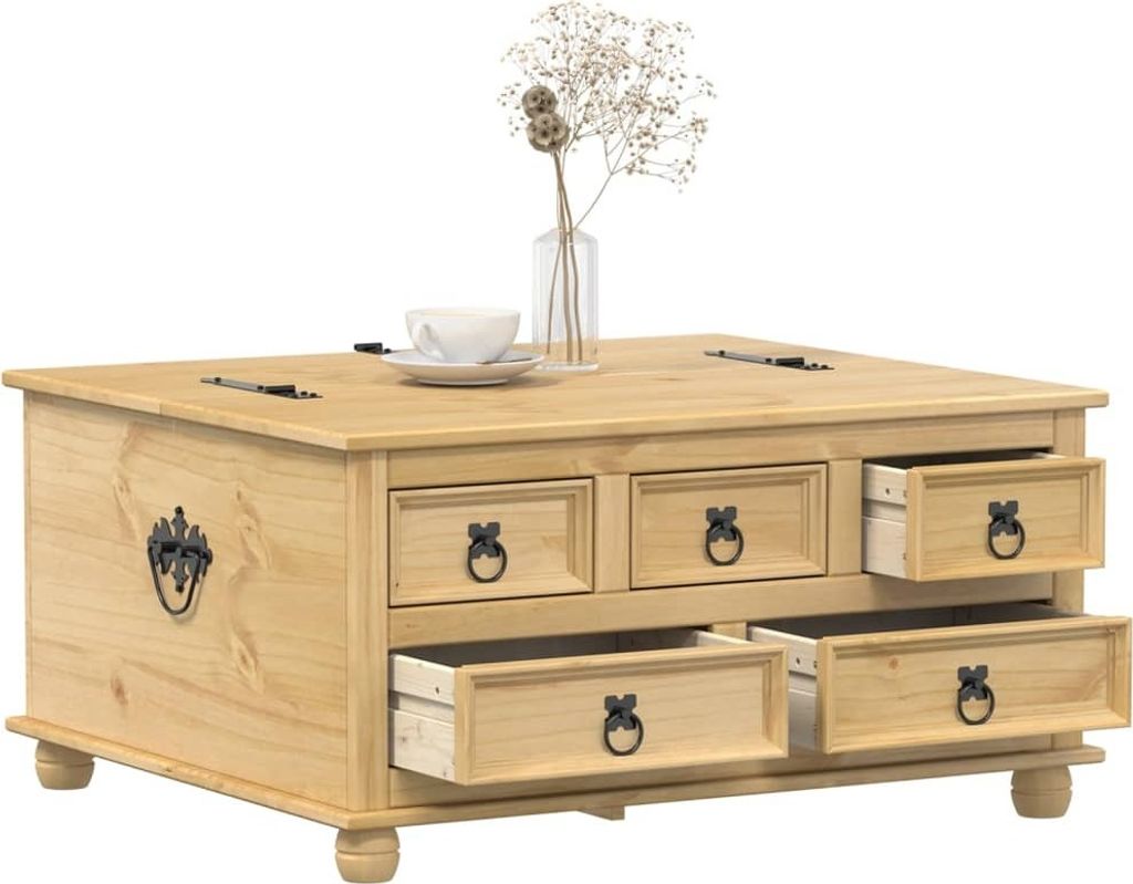 Möbel Truhe Corona 90x78x45 cm Massivholz Kiefer - Sitztruhen 4002770