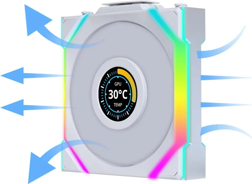 Lian Li UNI FAN SL Wireless LCD 120 Reverse Blade White Ventilateur PC