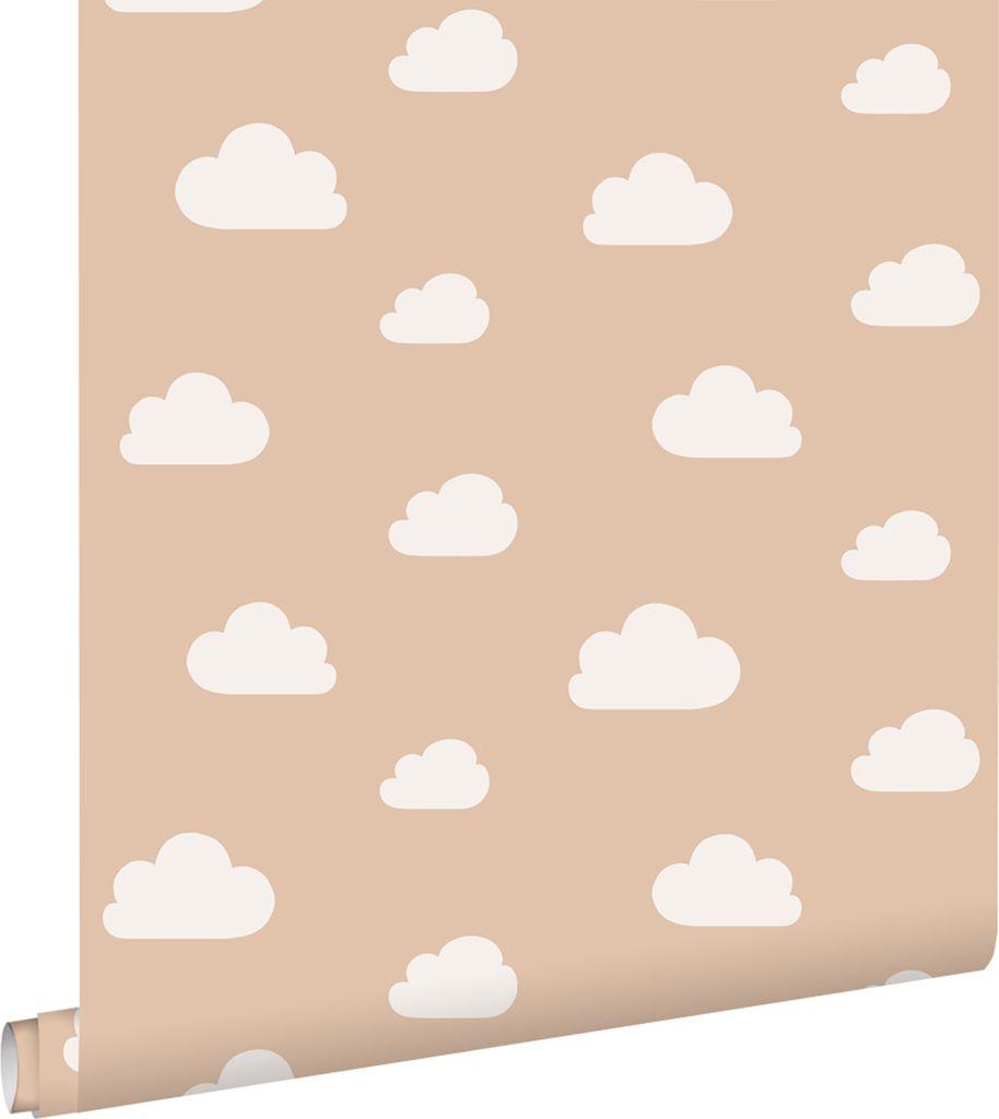 ESTAhome Tapete kleine Wolken Terrakotta 53 cm x 10.05 m
