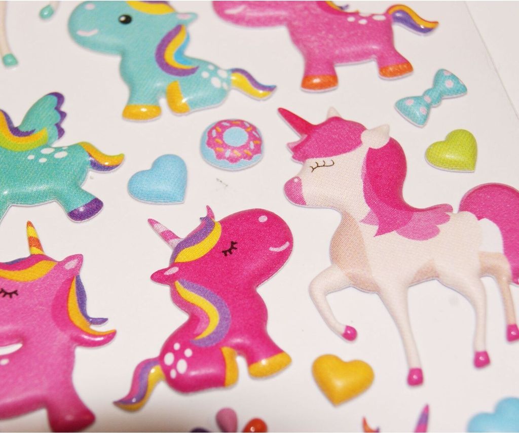 Dekorationsständer für Kinder - Einhörner - 3D-Sticker