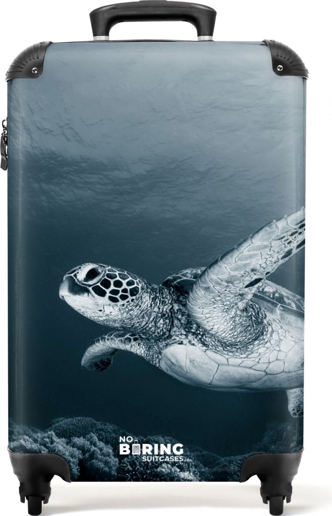 NoBoringSuitcases.com - Koffer blau - Turtle Trolley - 55x35x25Handgepäck Koffer 55x35x20 cm, 36L,