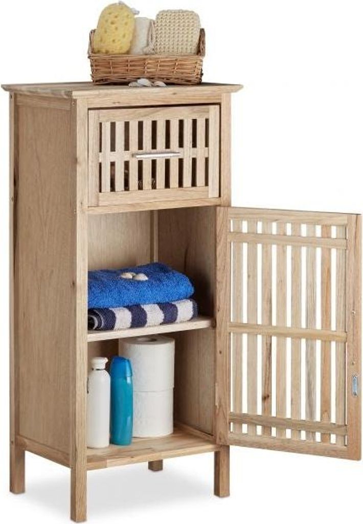 Badezimmerschrank Walnuss Freistehend