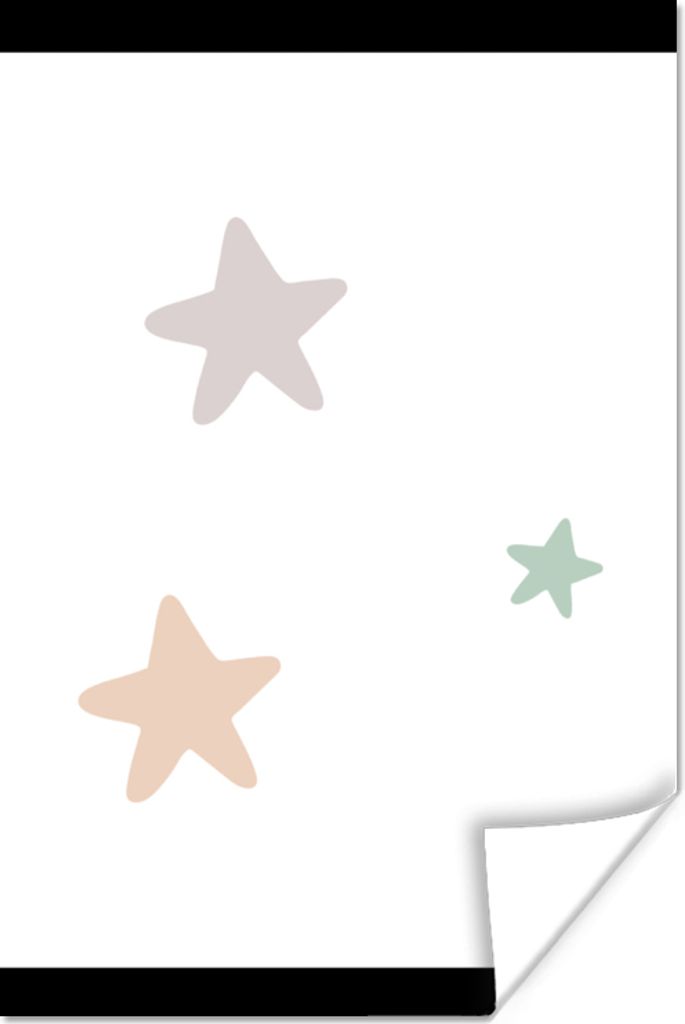 MuchoWow Poster Sterne - Pastell - Mädchen - Jungen - Kinder 30x40 cm - Wandplakat - Poster Kinderzimmer
