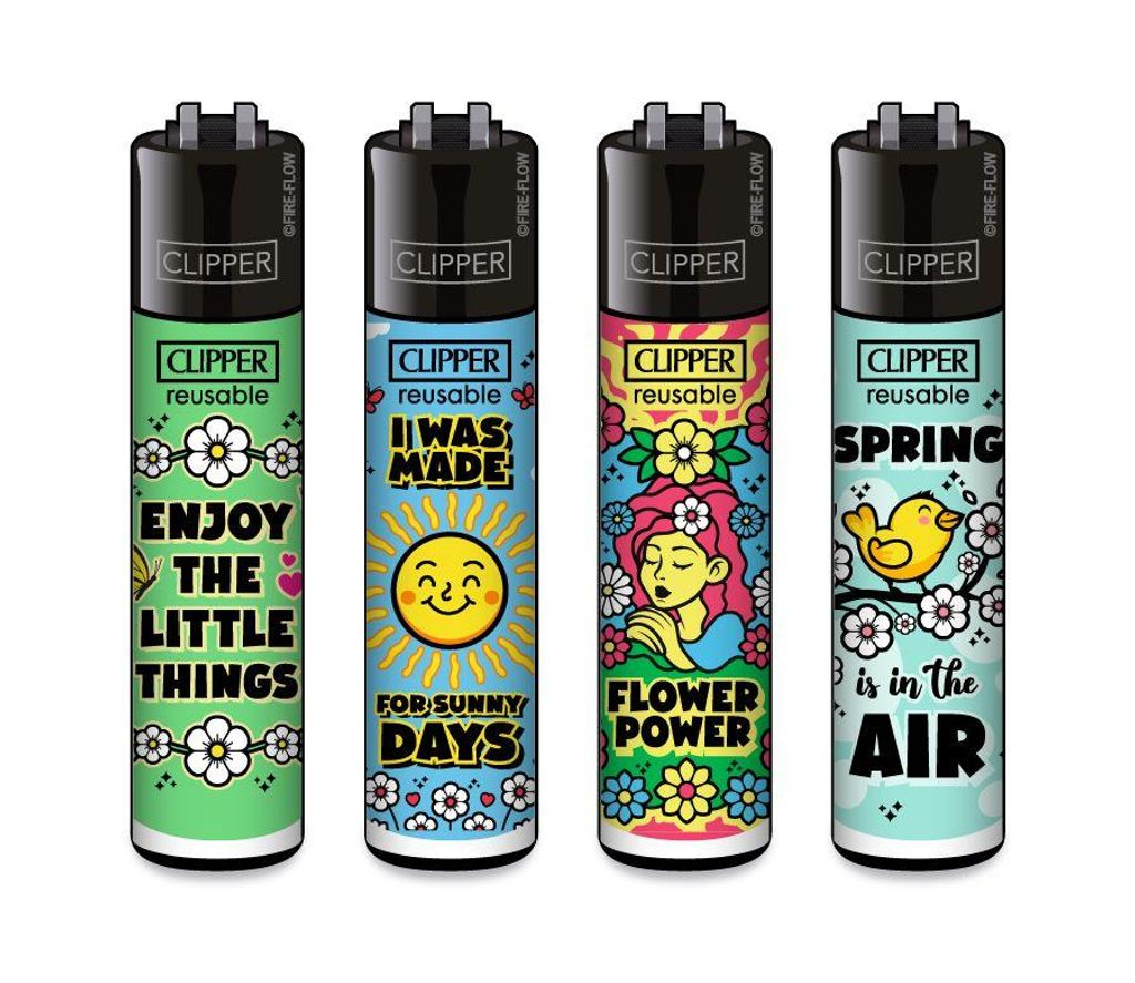 Clipper Feuerzeuge 4er Set Spring Slogan Produktbild 