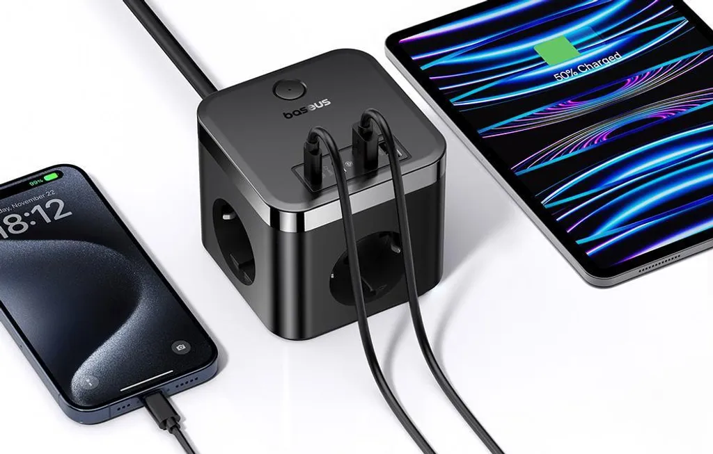 Chargeur de bureau Baseus PowerCombo Cube pour PC portable et mobile