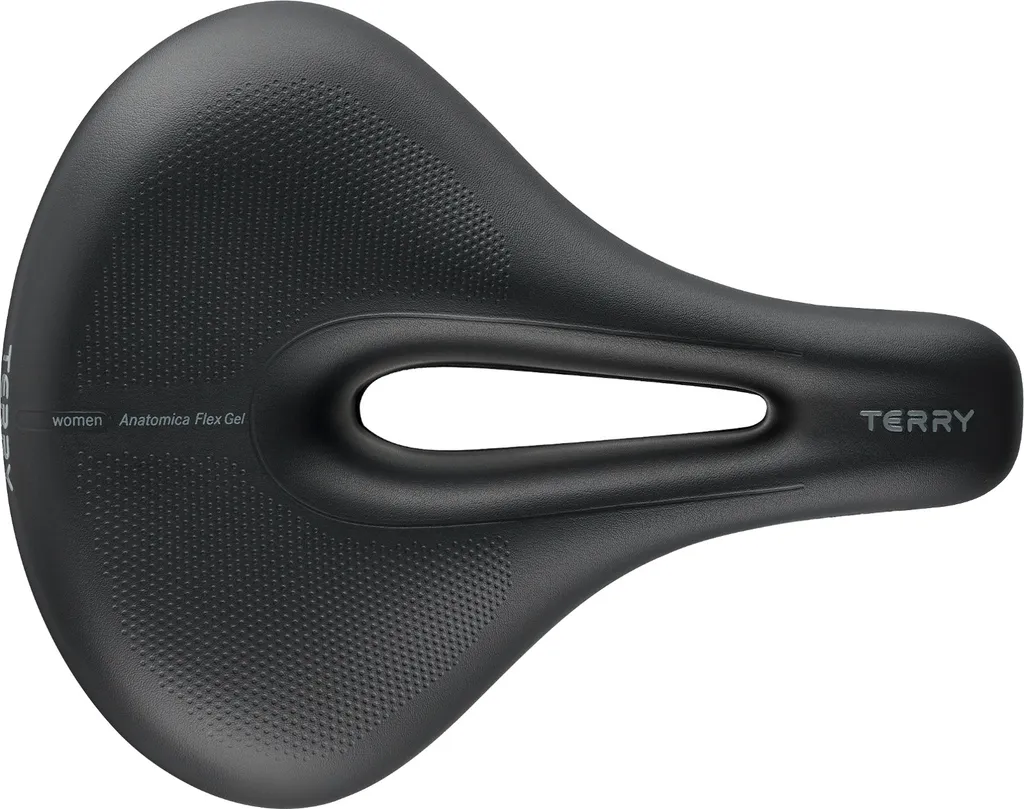 Selle de vélo randonnée femme Terry Anatomica Flex Gel grand confort noire