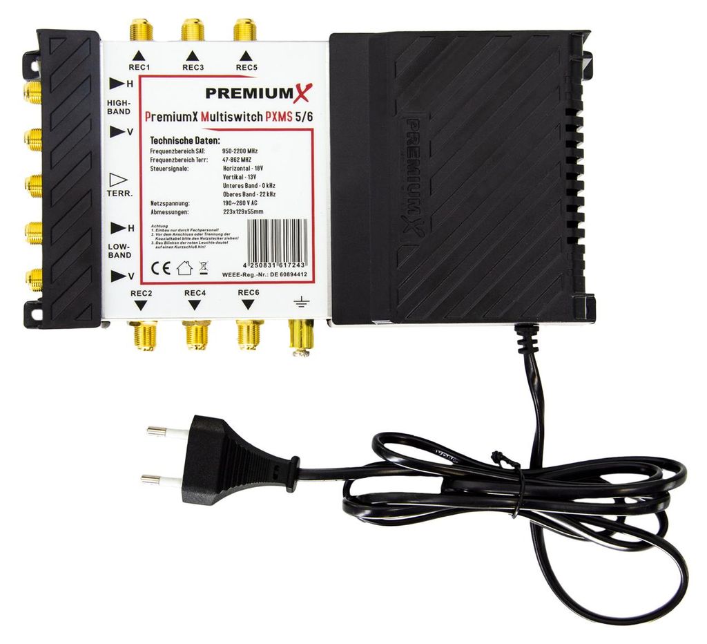 PremiumX PXMS 5/6 Multischalter mit Netzteil Multiswitch 1 Produktbild 