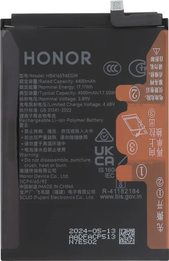 Batterie Honor X8a et 90 Lite HB496493ECW Originale 4500mAh Noire