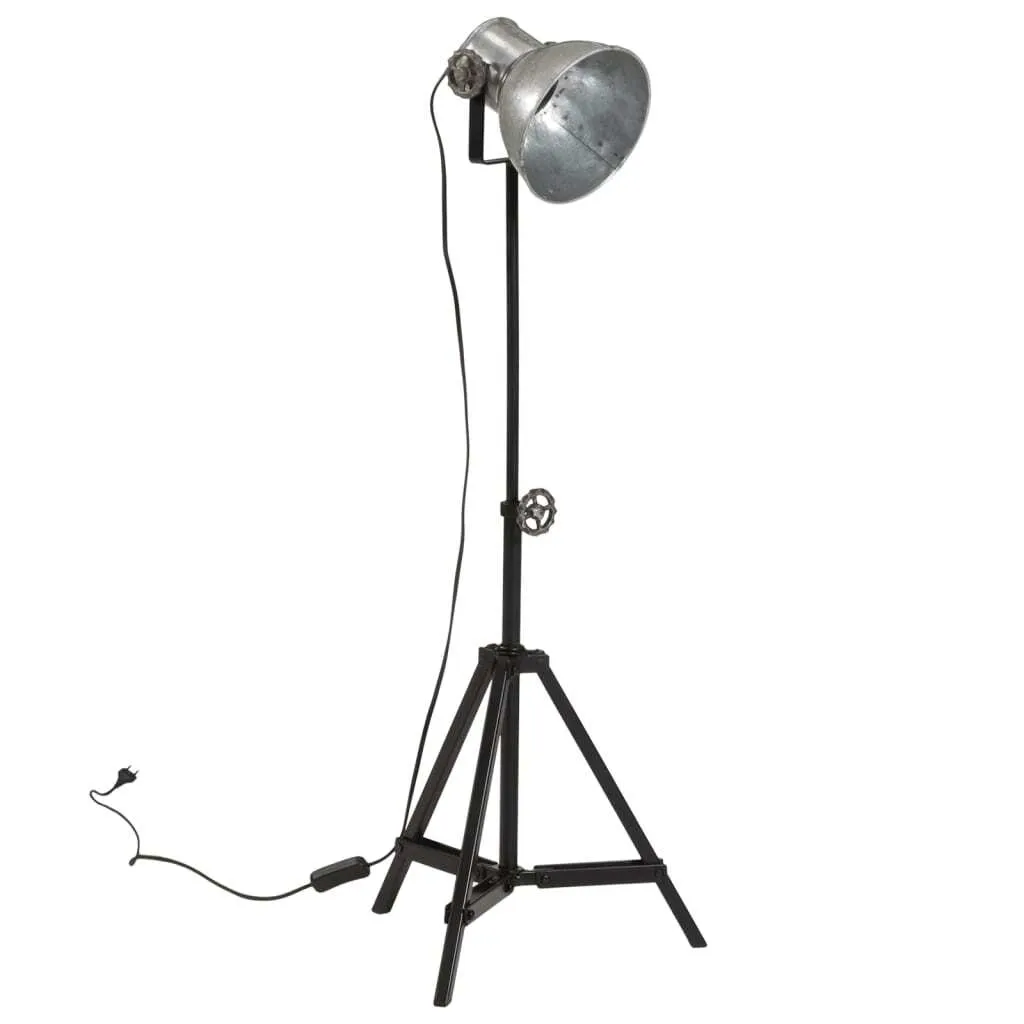 vidaXL Lampada Vintage Argento 35x35x65/95 cm - E27 Ferro Industriale