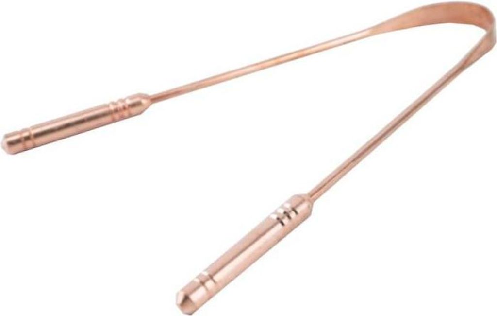 Zungenreiniger aus 99% Kupfer, antibakteriell, 14 cm Gesamtlänge für Mundhygiene