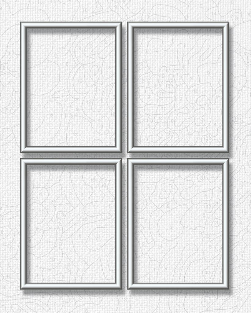 Noris Spiele Malen nach Zahlen - Alurahmen Quattro Silber 18x24 cm; 605290764