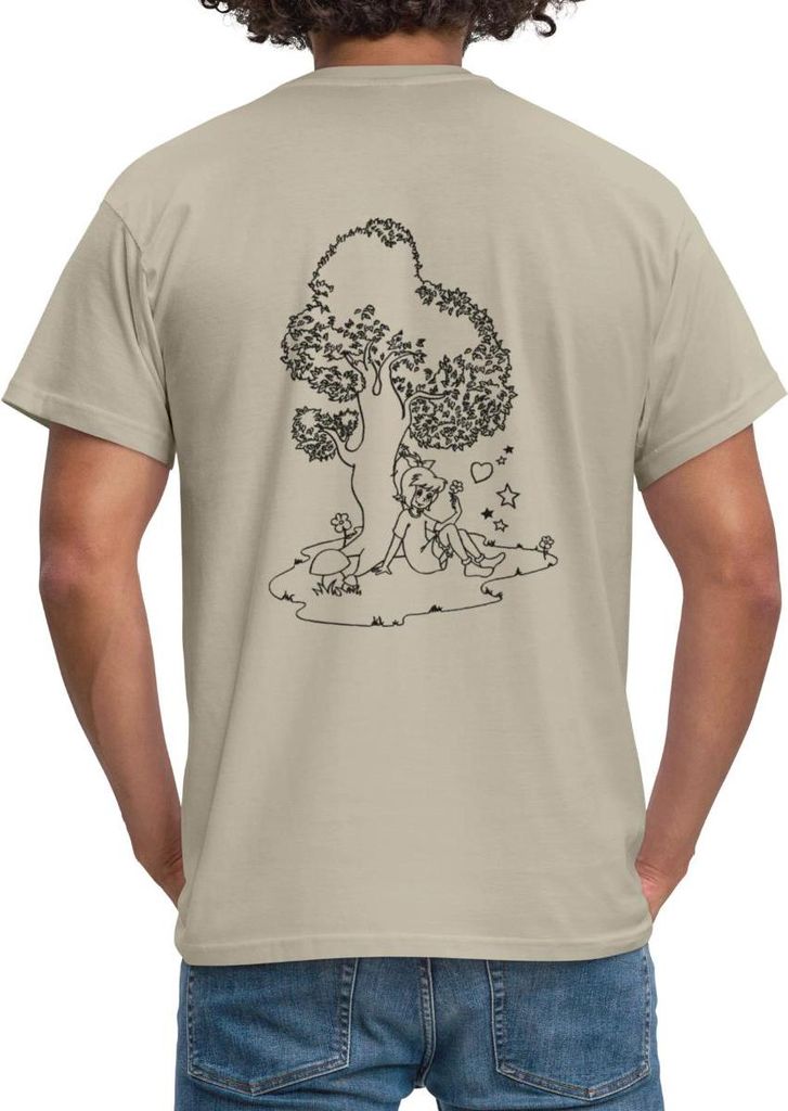 Spreadshirt Bibi Blocksberg Mit Bibi Und Großem Baum Männer T-Shirt, XXL, Sandbeige