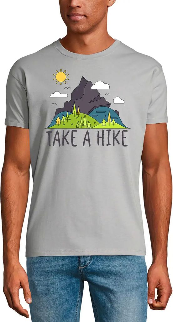 Herren Grafik T-Shirt Eine Wanderung - Bergwandern – Take A Hike - Mountain Hiking – Öko-Verantwortlich Vintage Jahrgang Kurzarm Lustige Druck