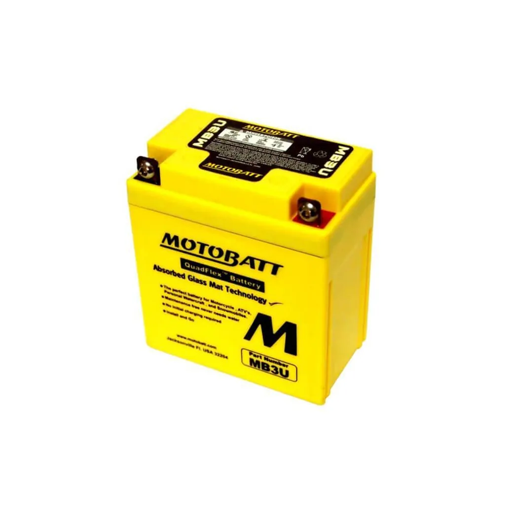 Batterie MB3U MotoBatt Étanche sans Entretien avec Technologie Quadflex