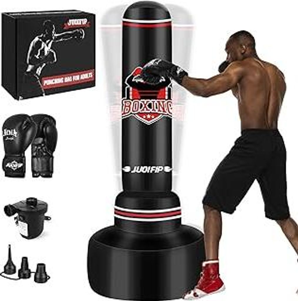 Boxsack Stehend Erwachsene 70 - Heavy Punching Boxing Bag mit Boxhandschuhen und elektrische Luftpumpe, Frauen Männer Stand Kickboxen Taschen für...