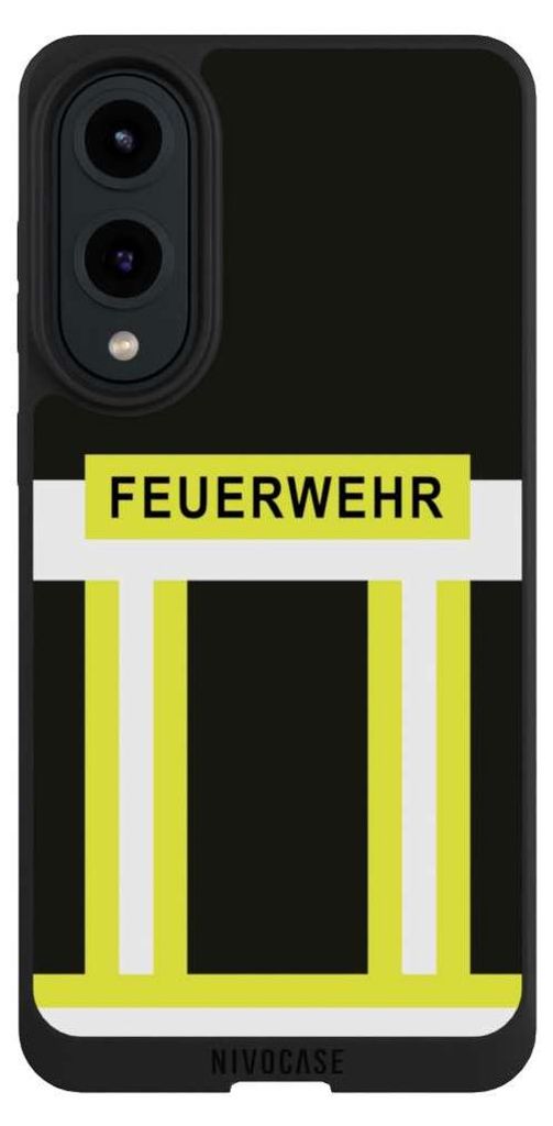 NIVOCASE Handyhülle für Samsung Galaxy S25 Edge Hülle NIVOpure Case Schwarz Beruf Feuerwehr Feuerwehrmann