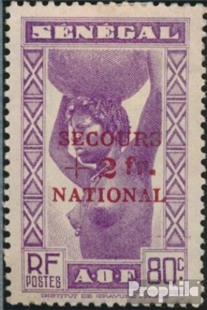 Briefmarken Senegal 1941 Mi 196 mit Falz Verteidigungsfonds