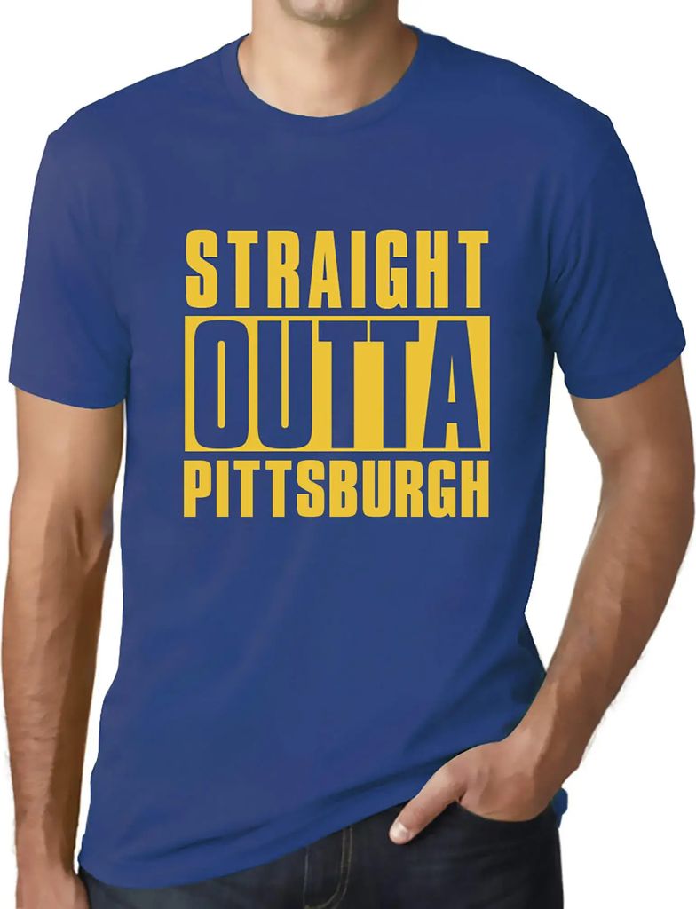 Herren Grafik T-Shirt Straight Outta Pittsburgh Öko-Verantwortlich Vintage Jahrgang Kurzarm Lustige Druck Geburtstag Geschenk Mann