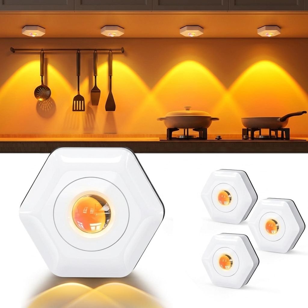 4x LED Sunset Spots Batterie, Vitrinenbeleuchtung Produktbild 