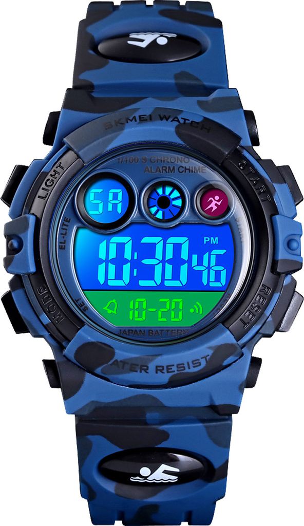 Alienwork Seven-color LED Digital Kinderuhr Jungen Mädchen Produktbild 