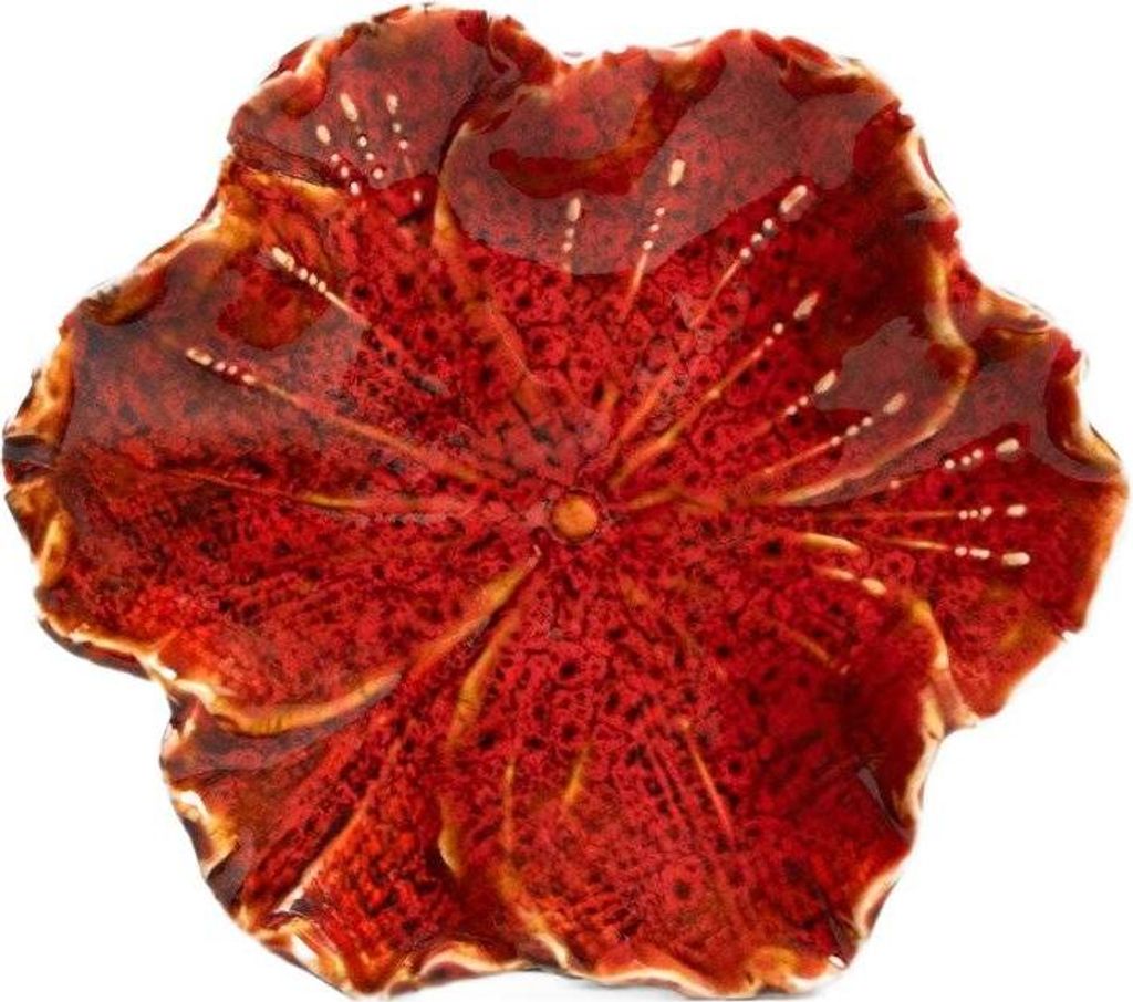 HOMLA Taca dekoracyjna EDME ceramicza czerwona 13x11,5x3 cm Zdjęcie produktu 