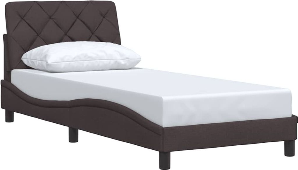 Bettgestell ohne Matratze Dunkelbraun 80x200 cm Stoff