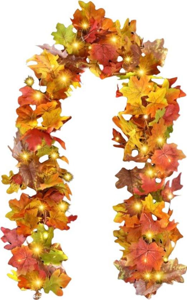 LED Herbstscheibe mit 40 Lichtern - 20Ft Länge - Ideal für Herbstdekoration