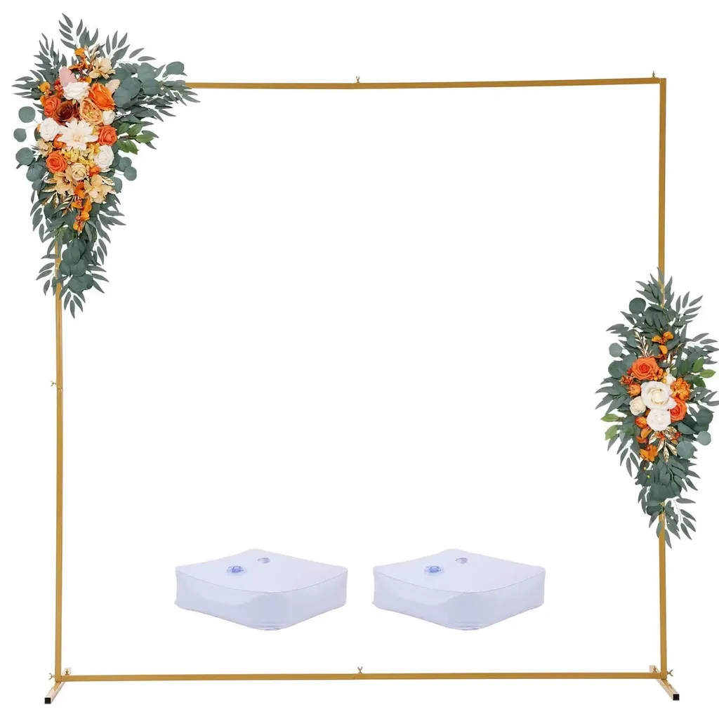 Cadre métallique carré 2,5m avec pieds stables pour décor de fête or