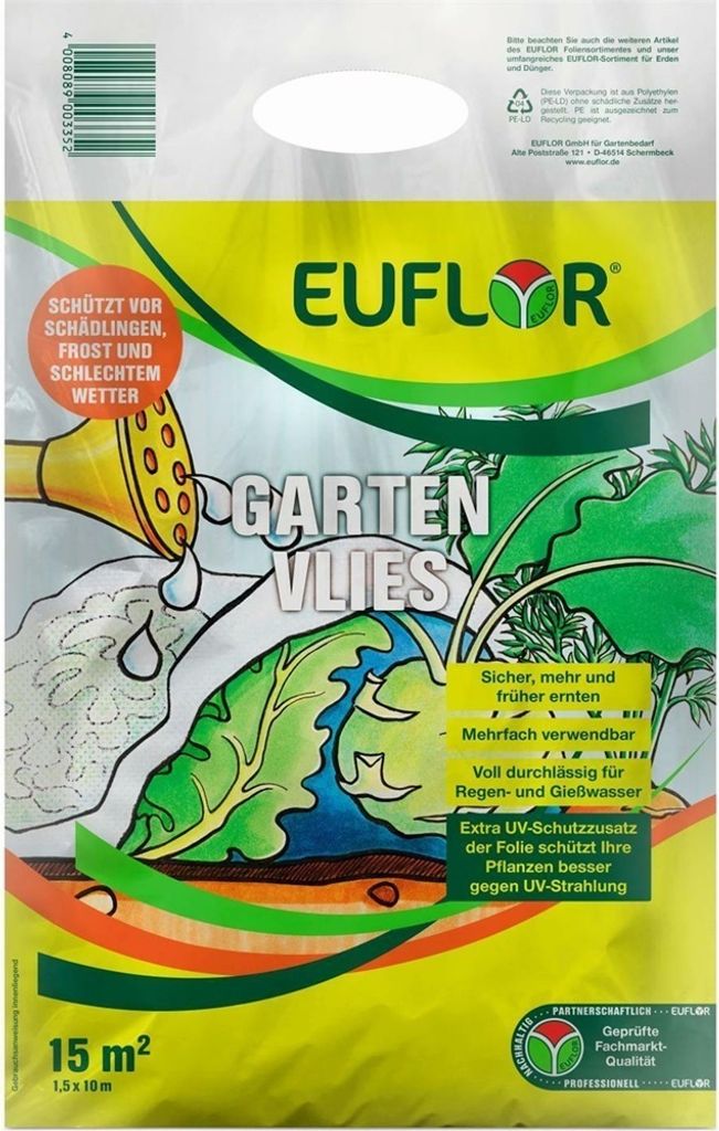 Euflor Garten Vlies 1,5x10m  15m² Schädlingsschutz Produktbild 