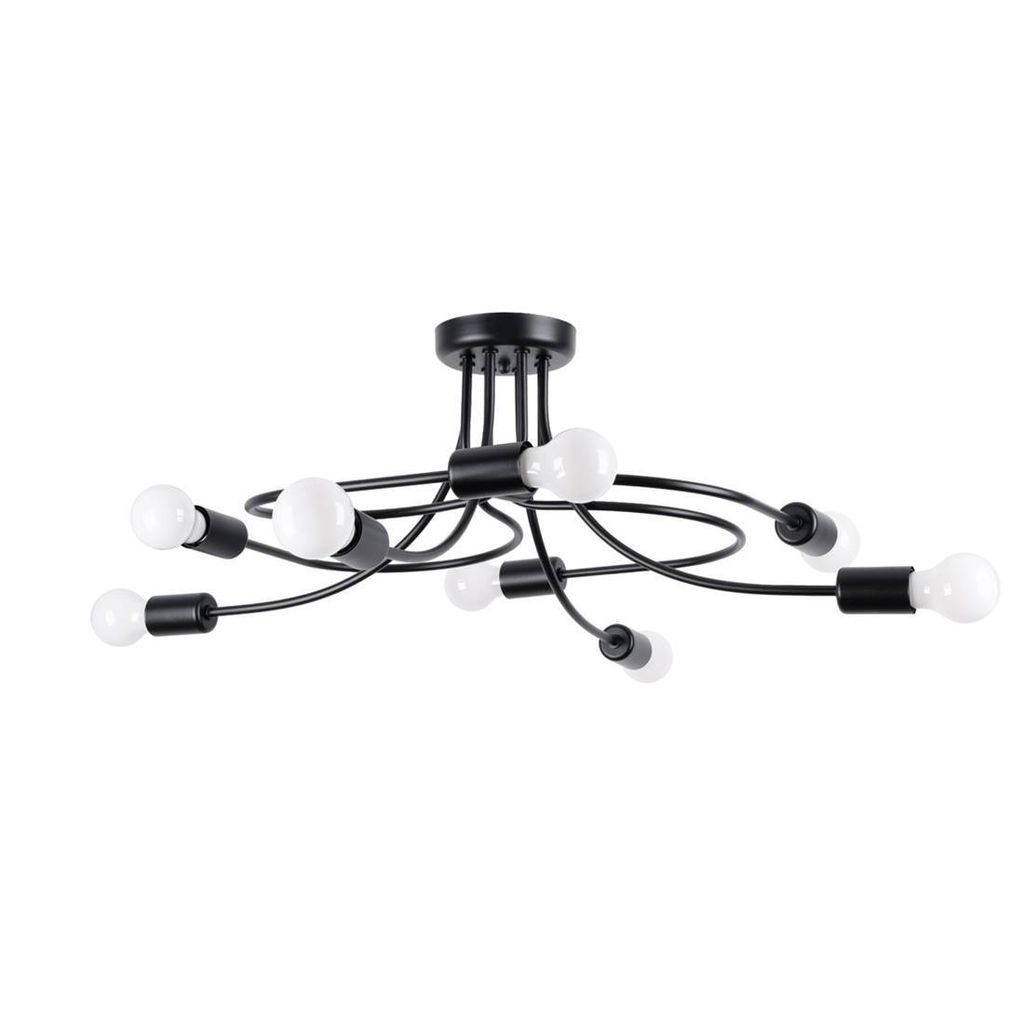 Lampa sufitowa LEVAR czarna 8xE27x15W metal wym:28x58x58cm Zdjęcie produktu 