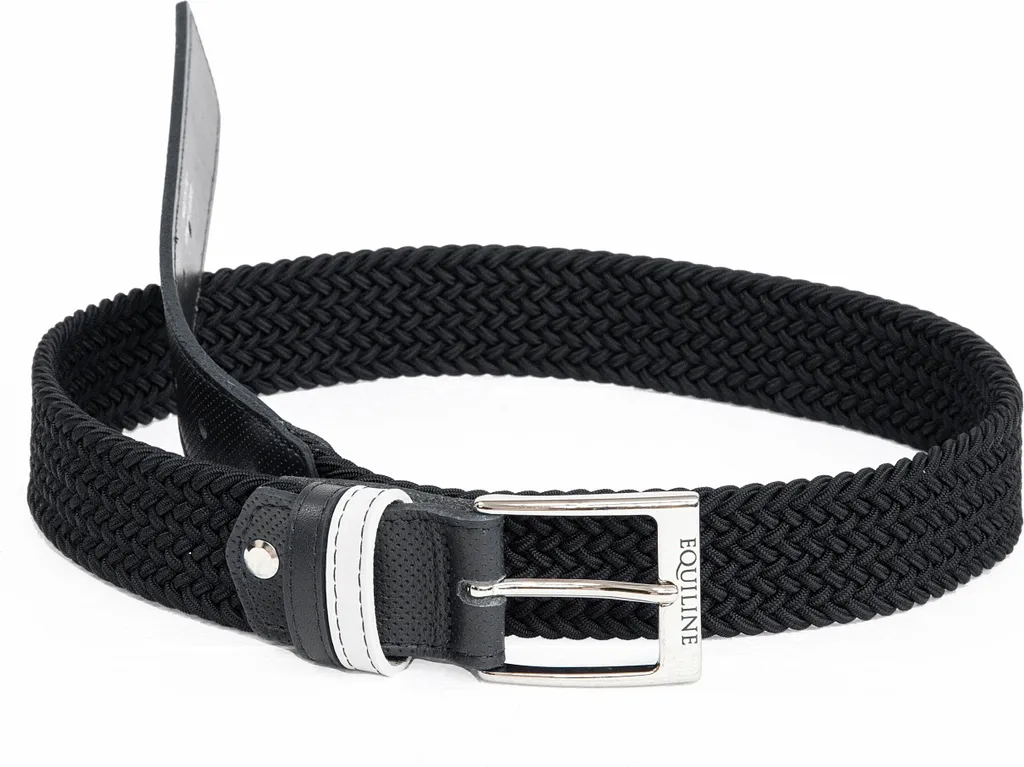 Ceinture Equiline Ebba Noir FS20 en Maille Extensible Confortable 110cm