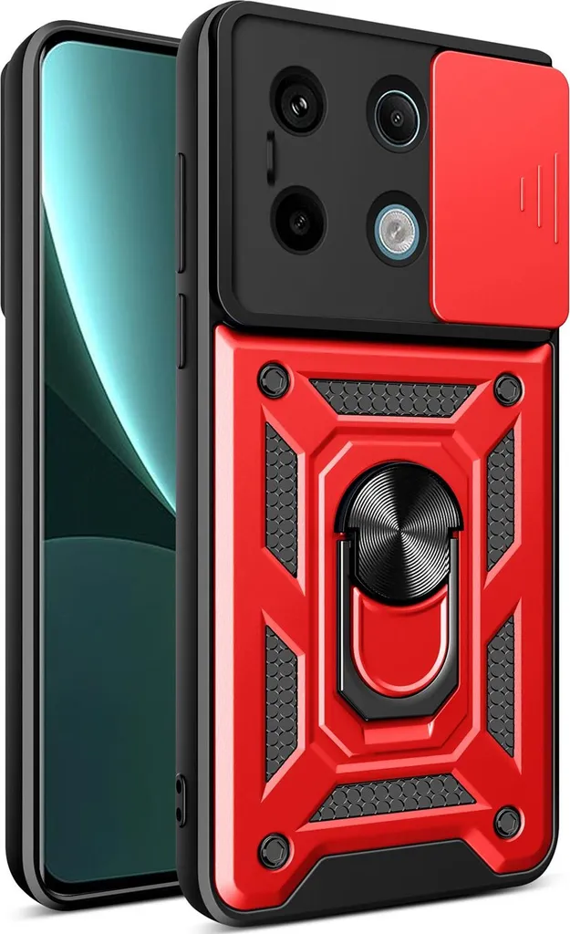 Cover Xiaomi Redmi Note 13 Pro 5G Shockproof Rossa | Ring Holder