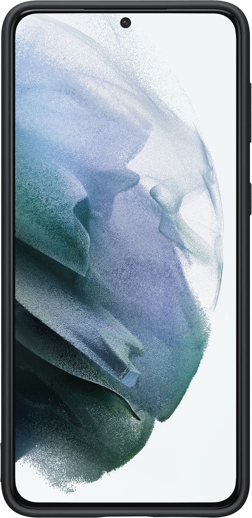 A black phone case is shown from the front.