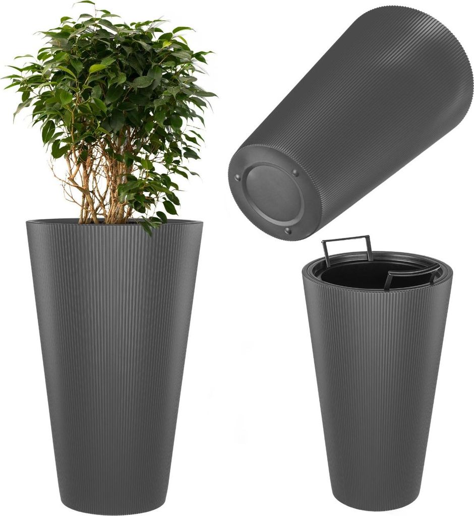 KADAX Plantenpot Ø 29,5 x H 49 cm, moderne bloempot met Productafbeelding 