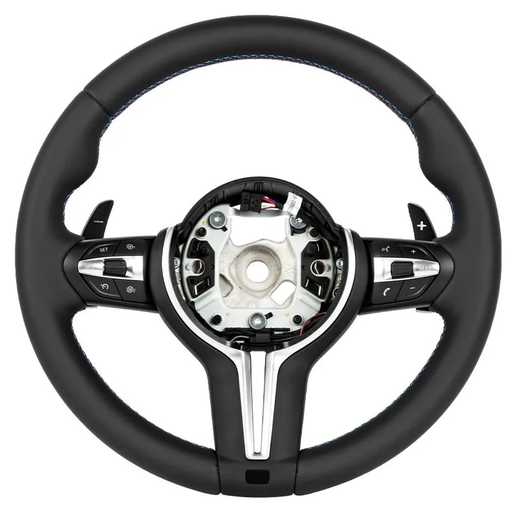Volant de direction sport en cuir lisse pour véhicule luxe montage M3