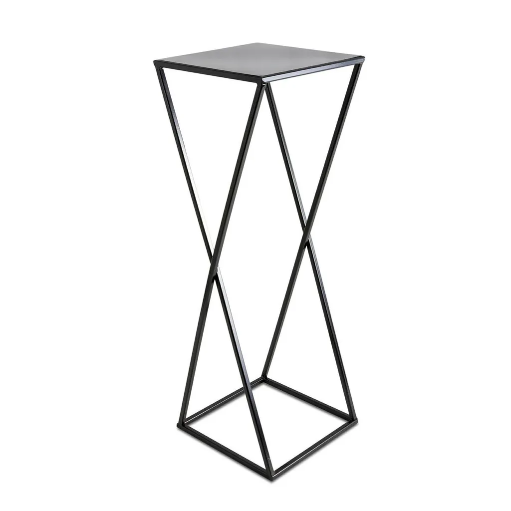 Décoration salon : Support de plantes 70 cm en métal noir pour intérieur