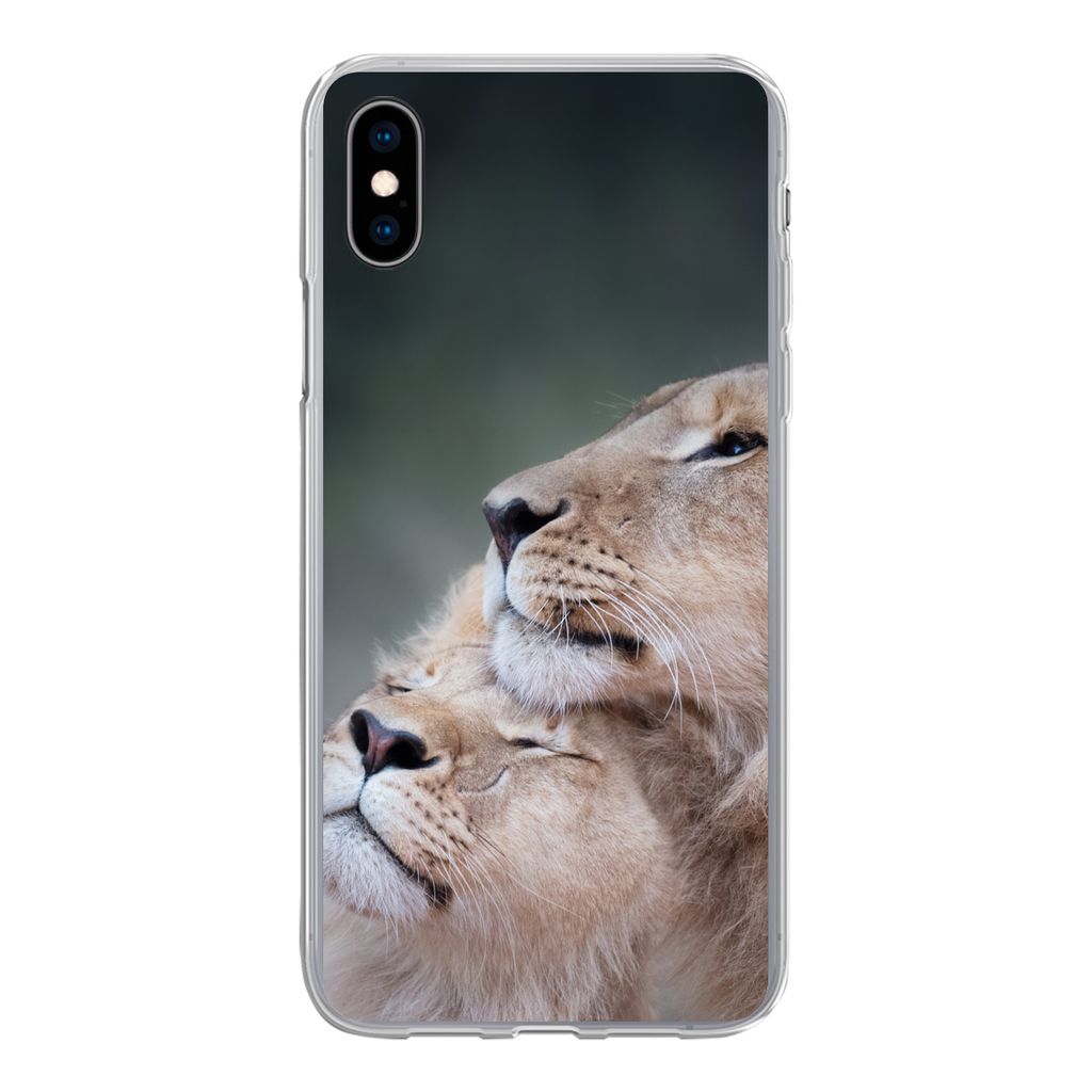 MuchoWow Handyhülle Schutzhülle Hülle für iPhone Xs Löwe - Wilde Tiere - Big Five Silikon Softcase Handy Hülle - Handytasche