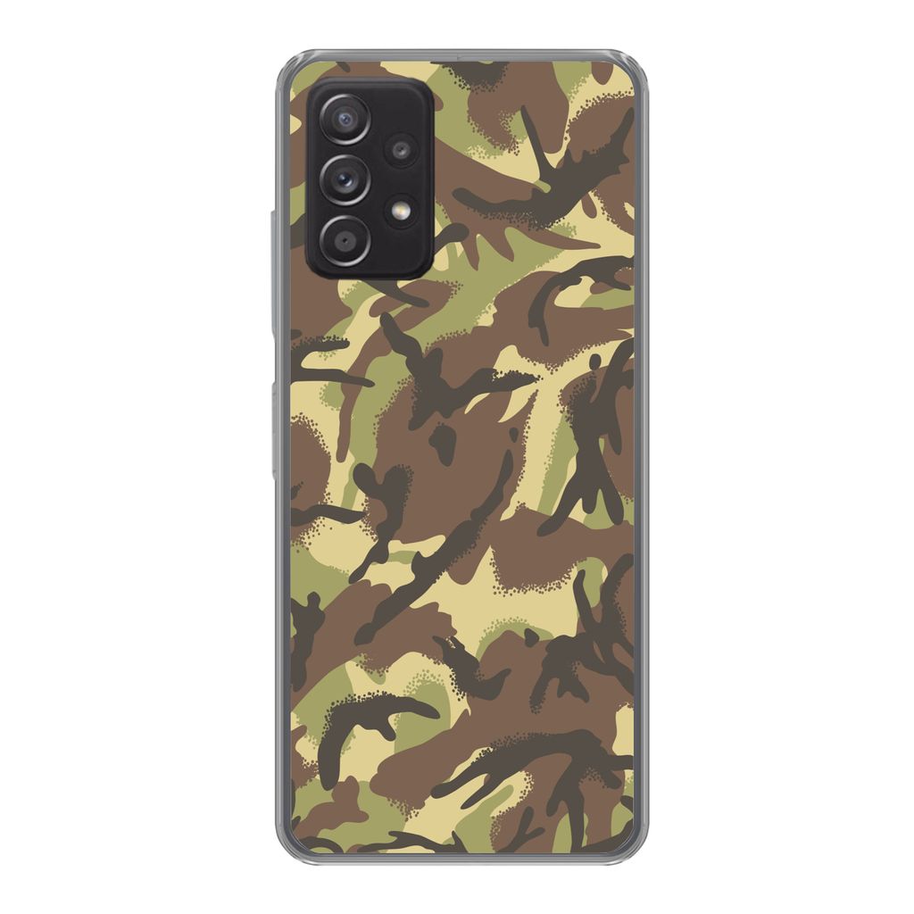 MuchoWow Handyhülle Schutzhülle Hülle für Samsung Galaxy A33 5G Camouflage-Muster in natürlichen Farben Silikon Softcase Handy Hülle - Kart...