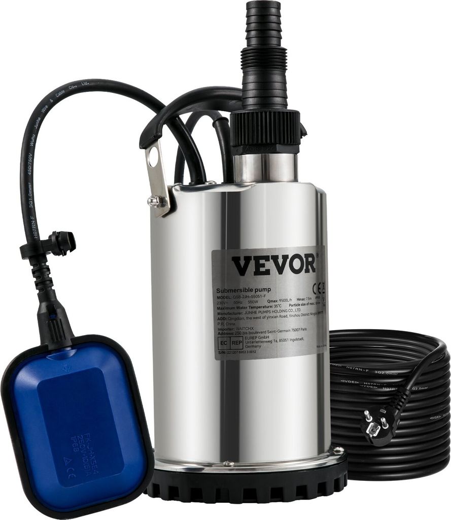 Pompe pour eaux sales 550W Pompe submersible 230V Pompe de Image du produit 