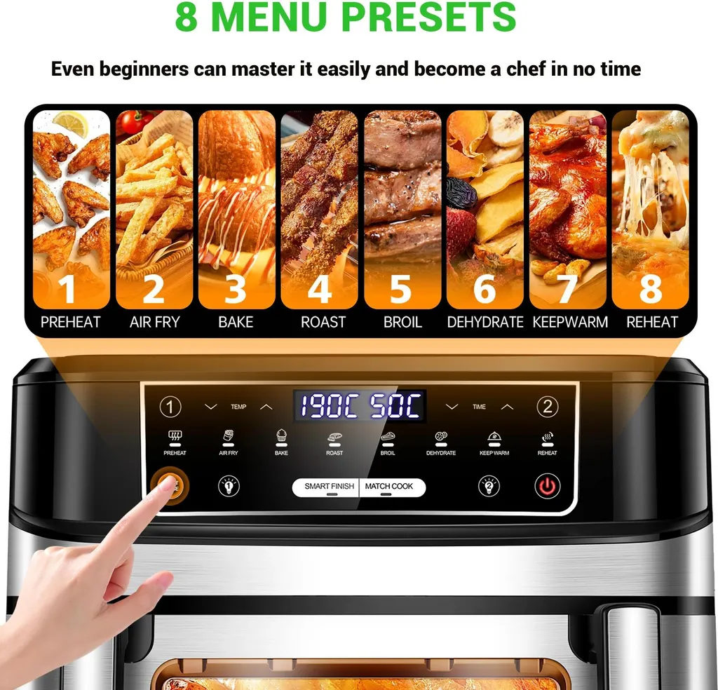 Airfryer 2000W avec Fenêtre de Visualisation et 8 Modes de Cuisson Rapide - 6