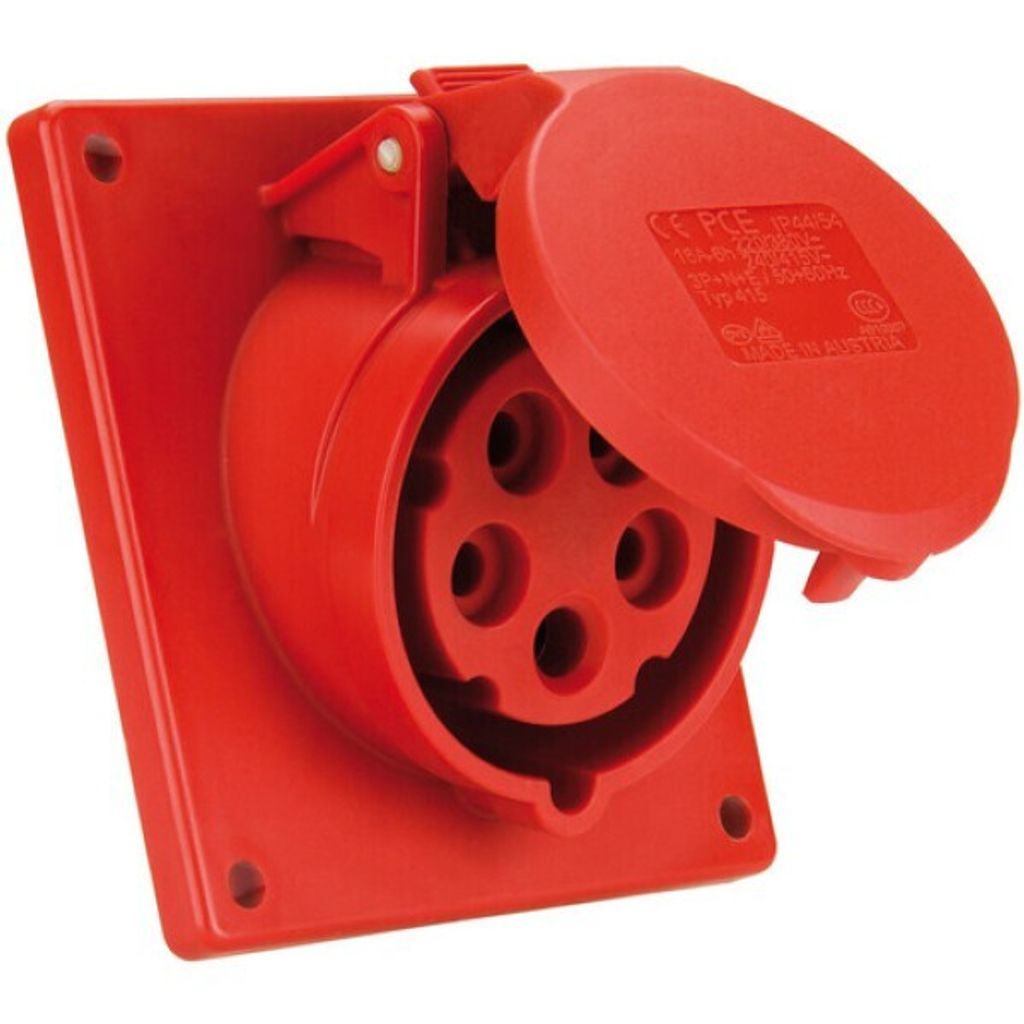 PCE Anbaudose schräg 32A 5p 6h IP44/54 (Flansch 92x100 - Produktbild 