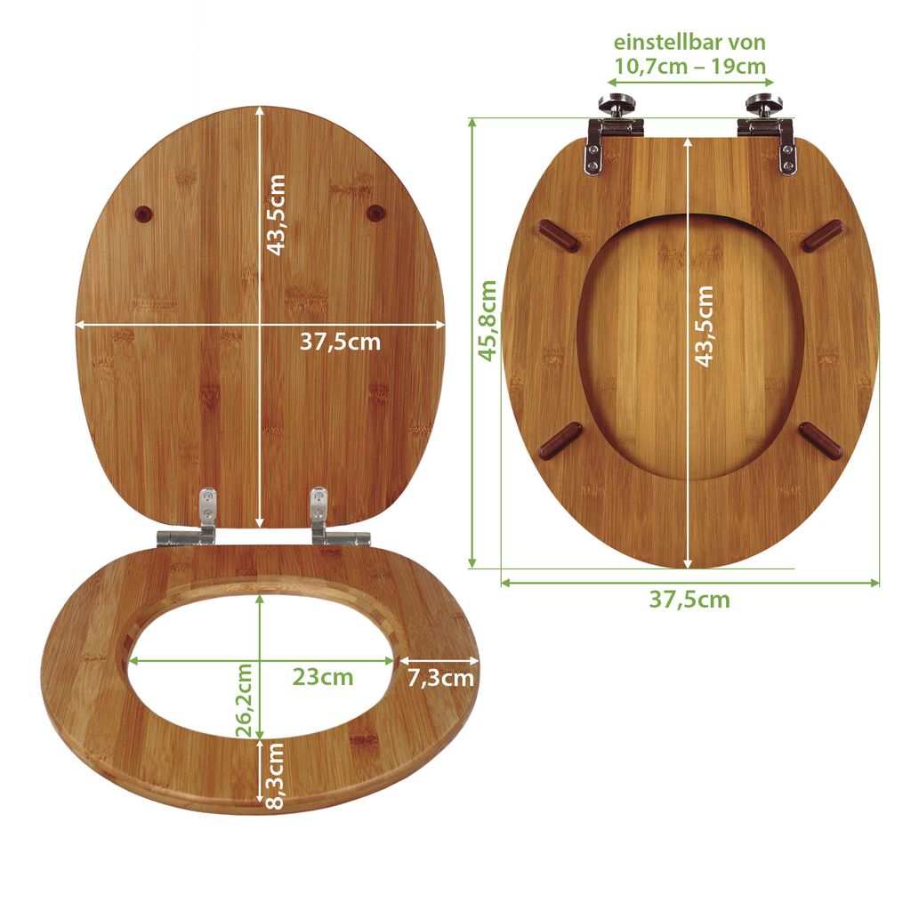 banjado Design WC Sitz Bambus Absenkautomatik -Modernes Produktbild 7