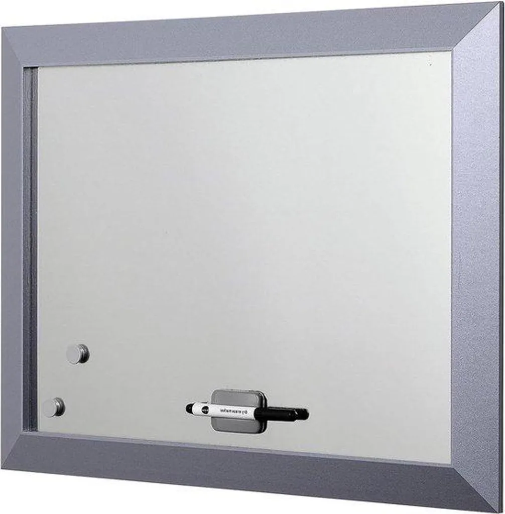 Tableau magnétique 60 x 45 cm gris métal - Surface laquée mémo