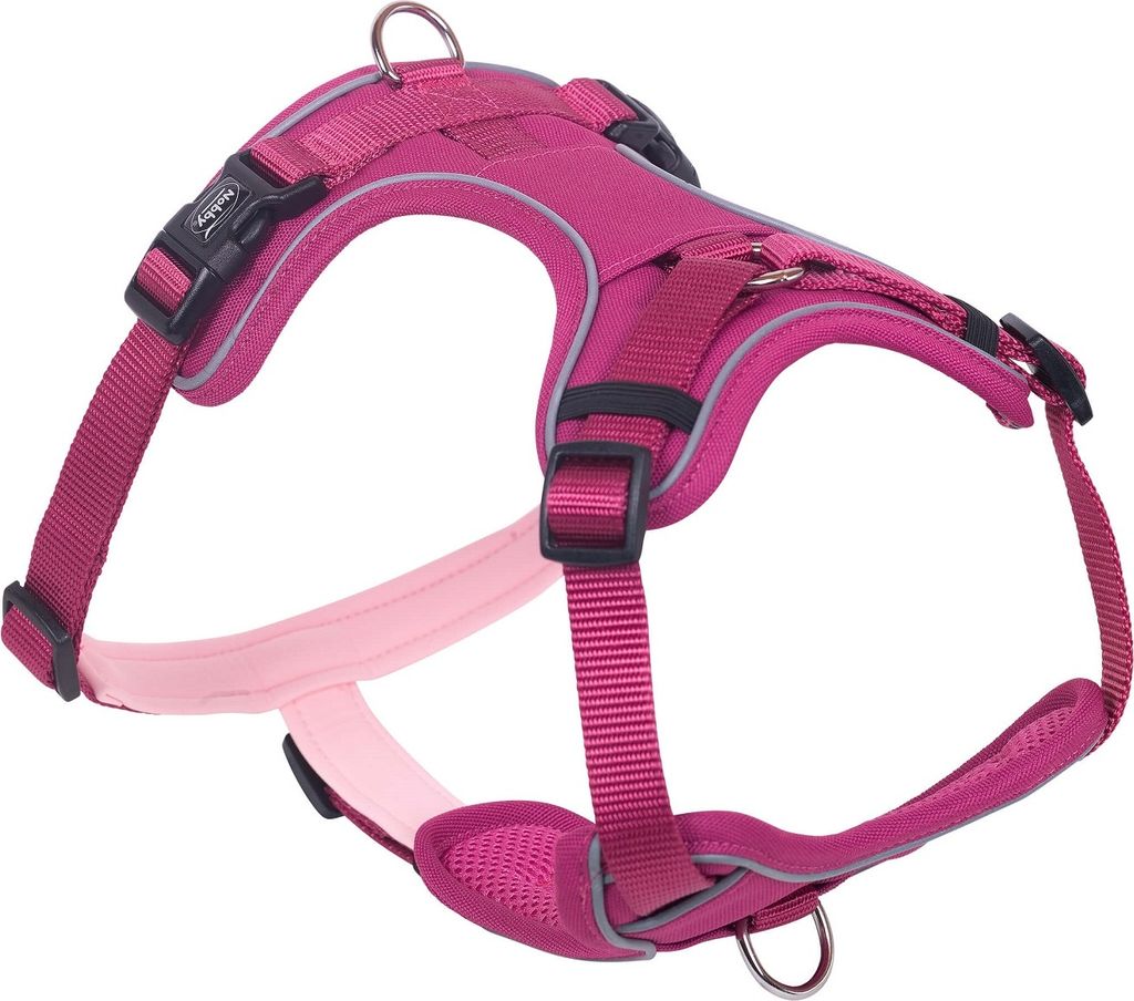 Nobby Komfort Geschirr "MAILO" himbeere; S-M: Brust: 30-45 cm, Bauch: 50-62 cm, B: 20 mm