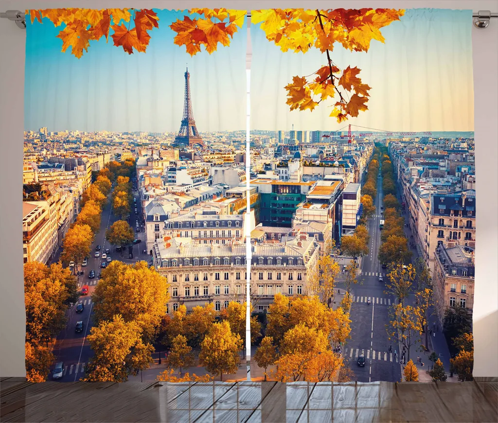 Rideaux Universels Imprimés Paris Tour Eiffel pour Salon et Chambre 280cm