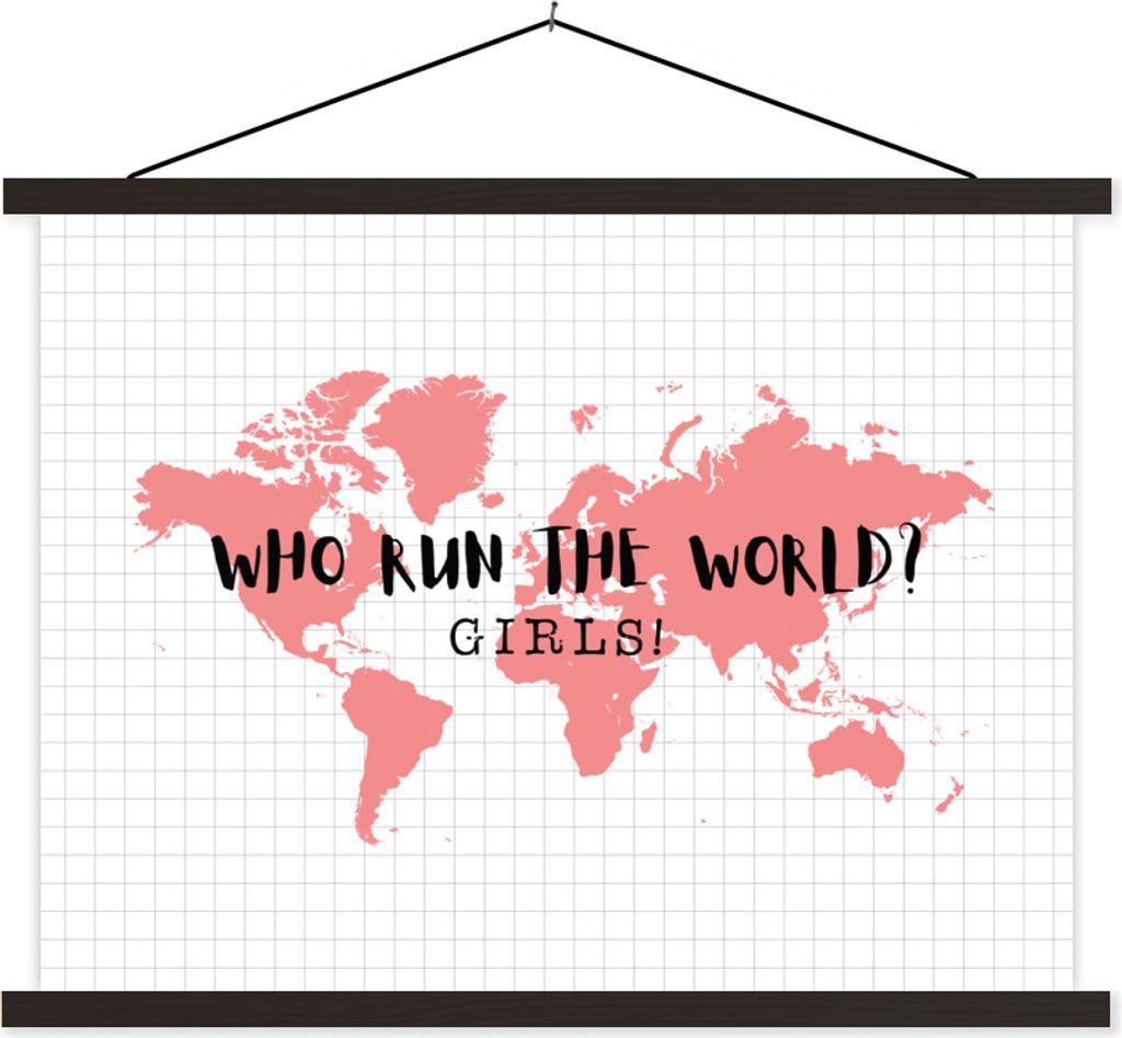 MuchoWow Textilposter Weltkarte - Sprüche - Beyoncé 40x30 cm mit schwarzem Rahmen - Dekorationen