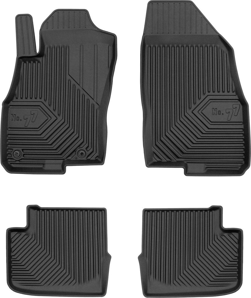 Fußmatten Gummimatten für Fiat Grande Punto 2005-2009 5-Tür TPE Schwarz 4 tlg