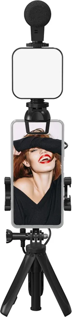 Kit Vlogging Smartphone Stable avec Micro 3.5mm et Éclairage LED Compact - 2
